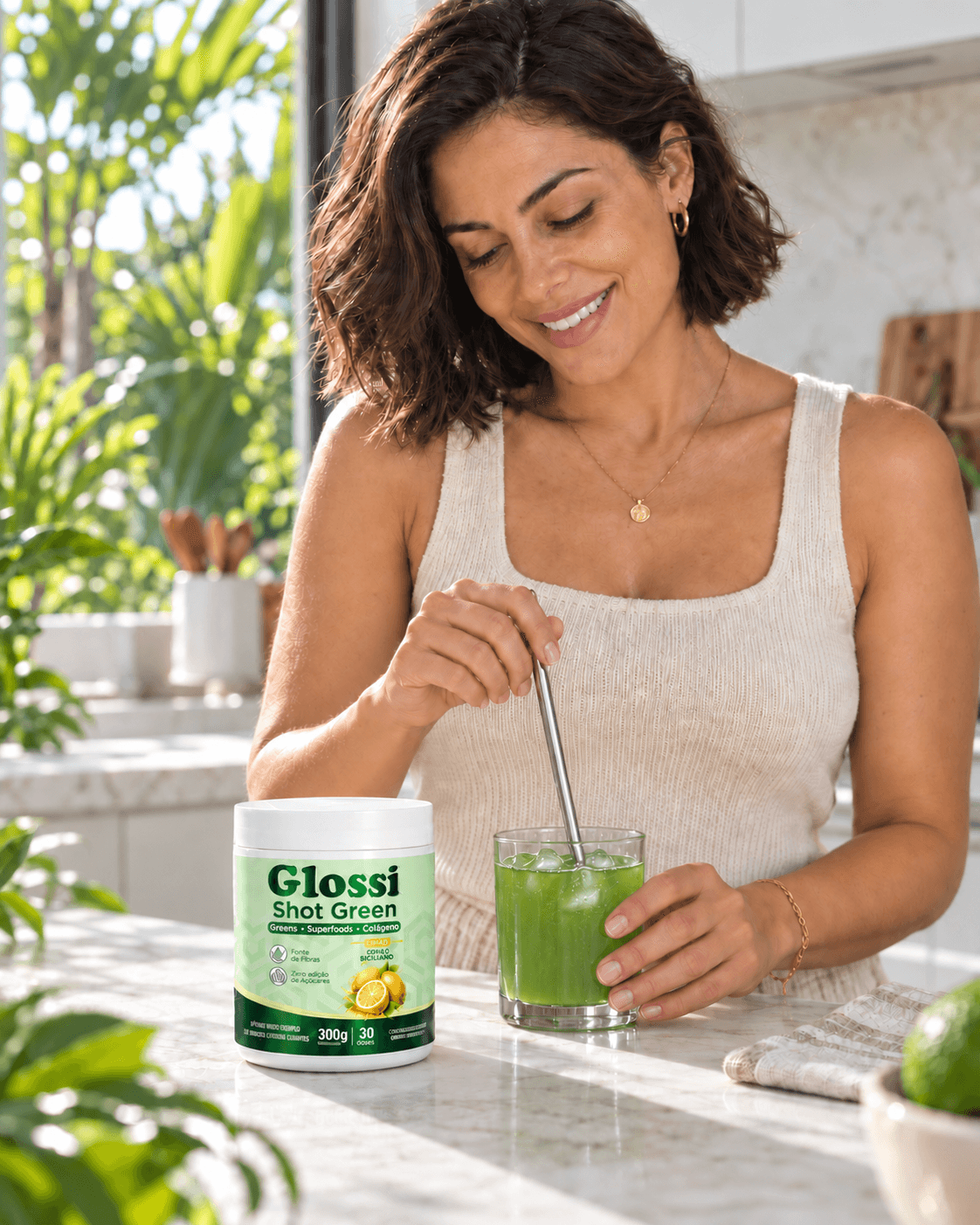 Preparo do Glossi Shot Green & Superfoods